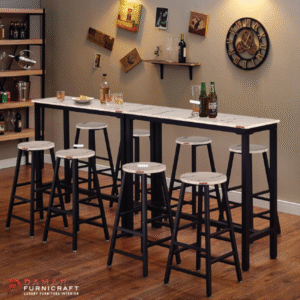 White Cararra Bar Table, damar furnicraft